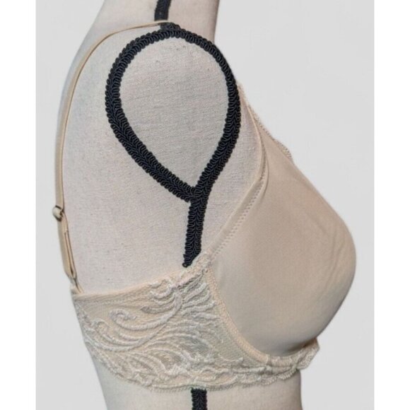 Natori‎ Feathers Bra 32G Nude Contour Plunge Lace Underwire Plunge Back Closure - Picture 6 of 7